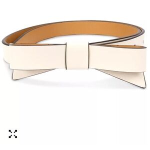 kate spade cream bow-accent 19mm women's belt size M new
